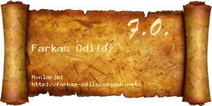 Farkas Odiló névjegykártya